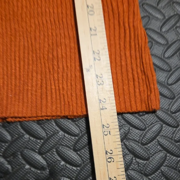 Orange Ribbed Crew Neck Sweater - Picture 6 of 6